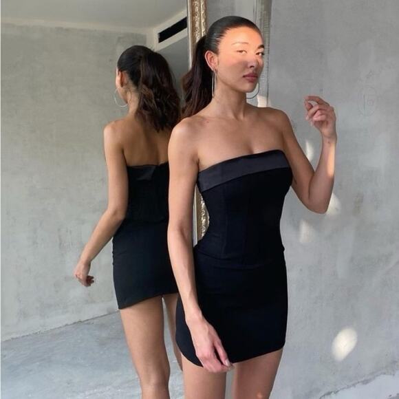 NWT With Jean Chloe Corset Strapless Tube Top A Line Mini Dress - Picture 1 of 14